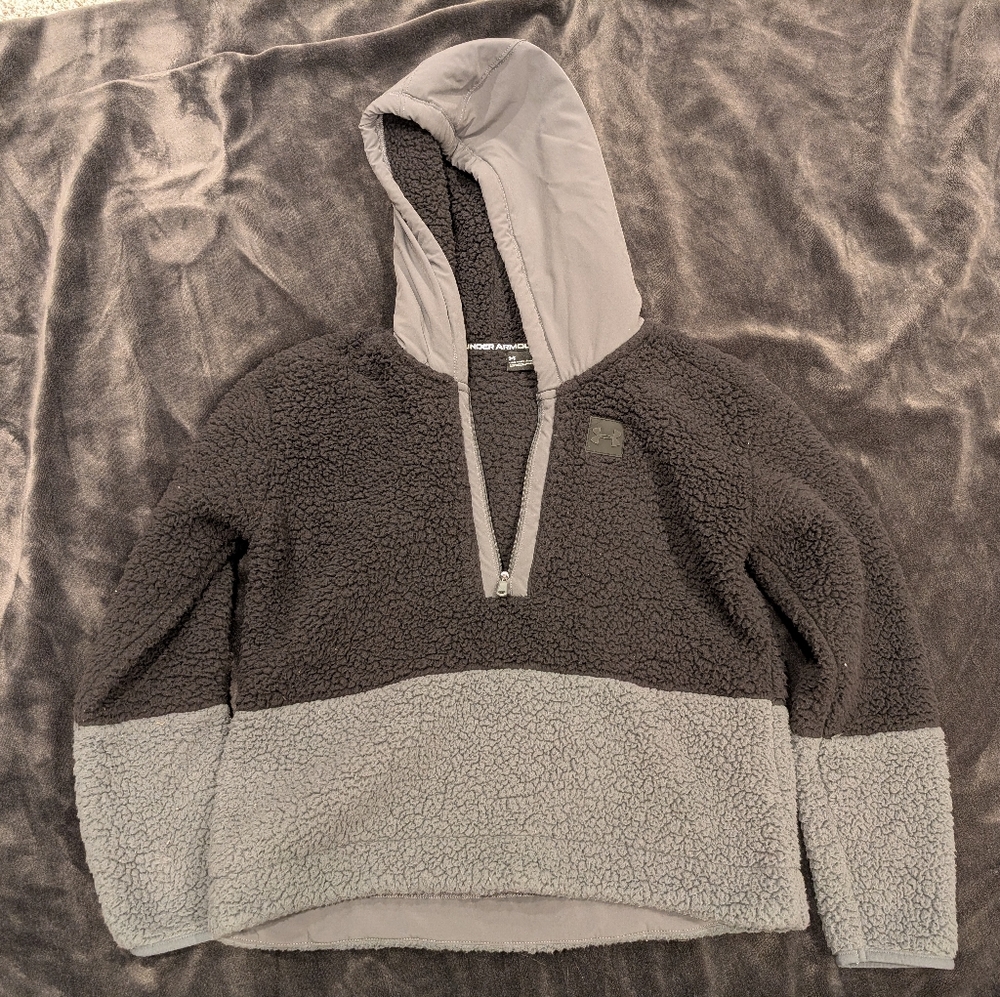Under Armour Charcoal and Black Fleece Hoodie